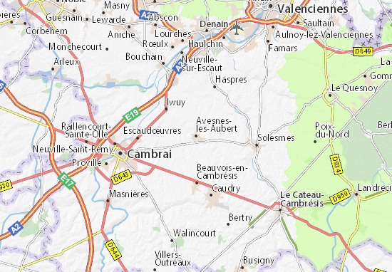Kaart Plattegrond Avesnes-les-Aubert