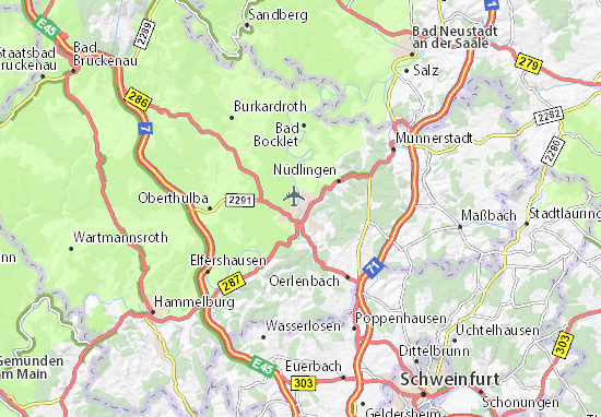 Karte, Stadtplan Bad Kissingen - ViaMichelin