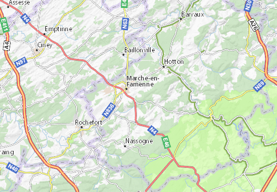 Mapa Champlon-Famenne