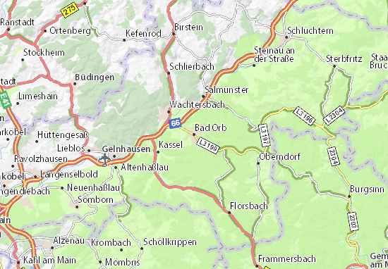 Karte, Stadtplan Bad Orb - ViaMichelin