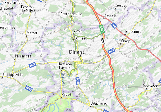 Karte Stadtplan Dinant