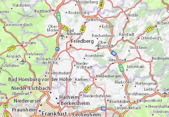 Karte Stadtplan Assenheim