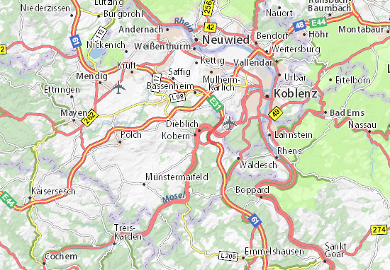 Karte Stadtplan Kobern