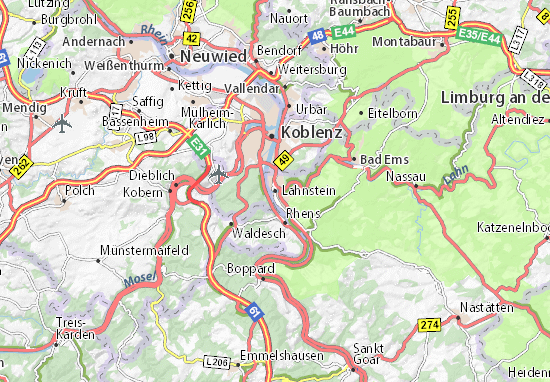 Karte Stadtplan Lahnstein