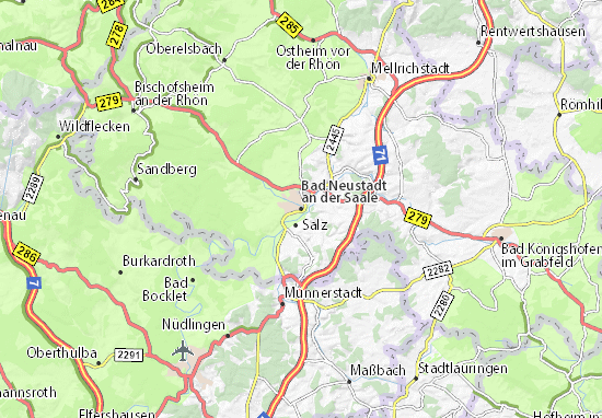 Karte, Stadtplan Bad Neustadt an der Saale - ViaMichelin