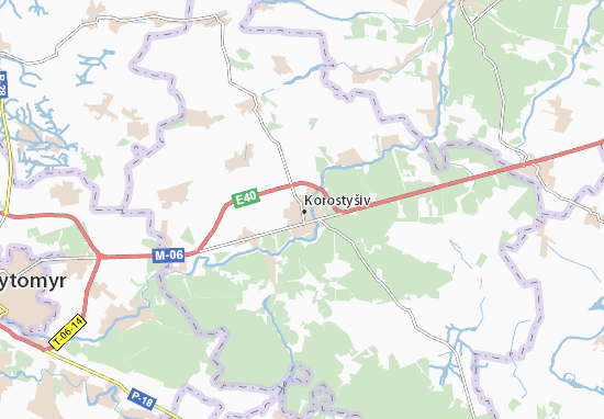 Karte Stadtplan Korostyšiv