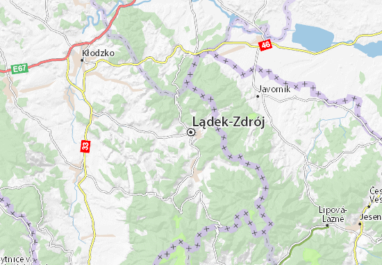 Kaart Plattegrond Lądek-Zdrój