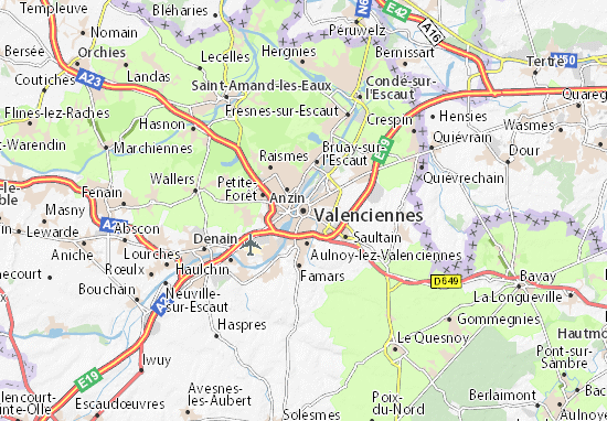 valenciennes carte de france Carte détaillée Valenciennes   plan Valenciennes   ViaMichelin