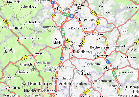 MICHELIN-Landkarte Bad Nauheim - Stadtplan Bad Nauheim - ViaMichelin