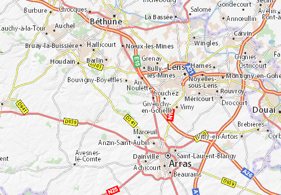 Mapa Ablain-Saint-Nazaire