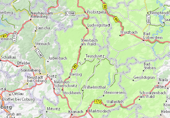 Mapa Teuschnitz