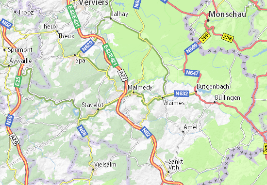 Walks map - Malmedy (Belgium)  IGN Belgium (French) – MapsCompany - Travel  and hiking maps