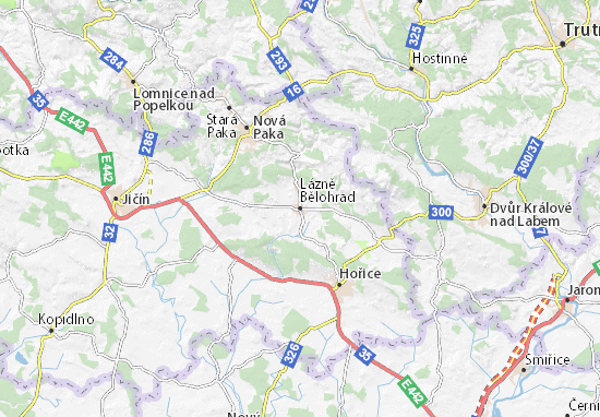 Karte Stadtplan Lázně Bělohrad