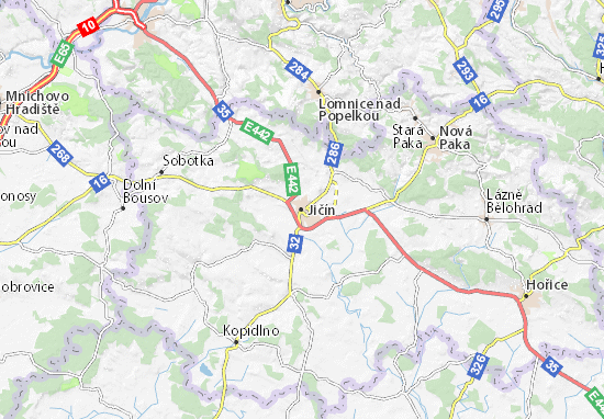 Kaart Plattegrond Jičín