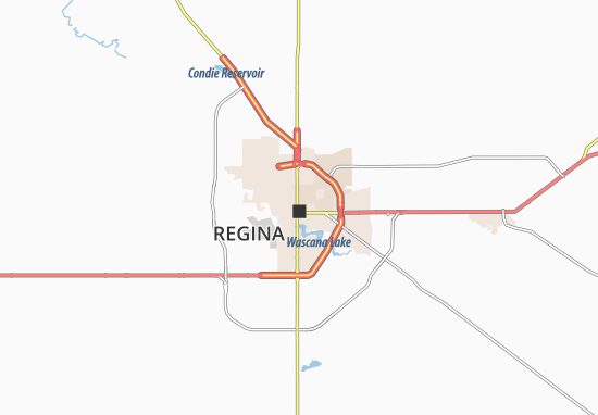 Regina, Saskatchewan, Downtown City Map, Light - HEBSTREITS Sketches
