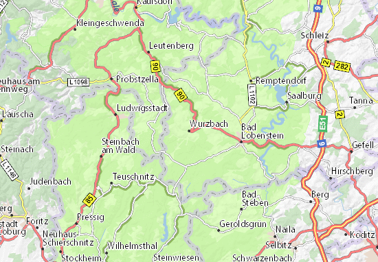 Karte Stadtplan Wurzbach
