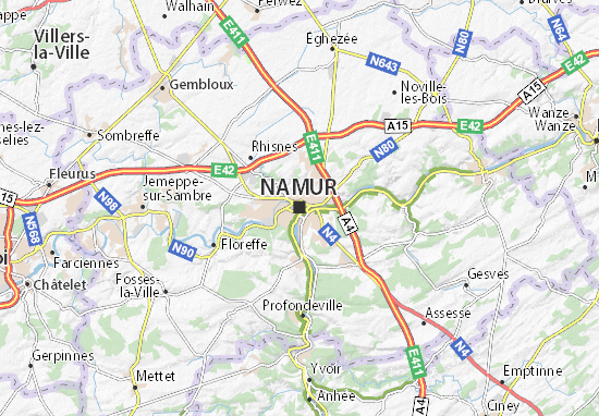 carte de belgique namur Carte détaillée Namur   plan Namur   ViaMichelin