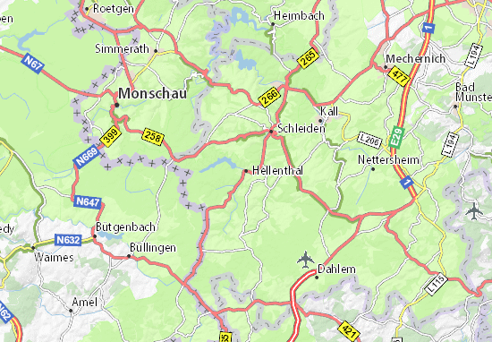 Karte Stadtplan Hellenthal