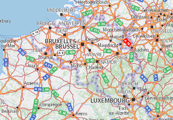carte routiere france belgique Carte Belgique   cartes, plans interactifs   ViaMichelin