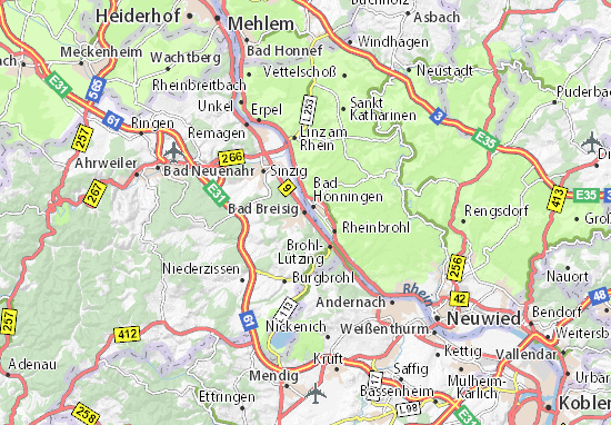MICHELIN-Landkarte Bad Breisig - Stadtplan Bad Breisig - ViaMichelin