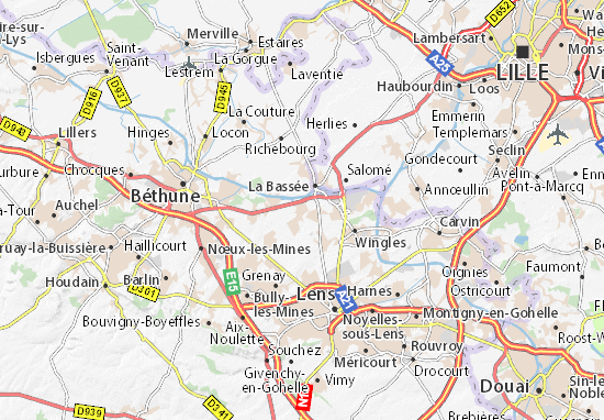Mapa Auchy-les-Mines