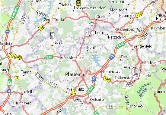 MICHELIN-Landkarte Jößnitz - Stadtplan Jößnitz - ViaMichelin