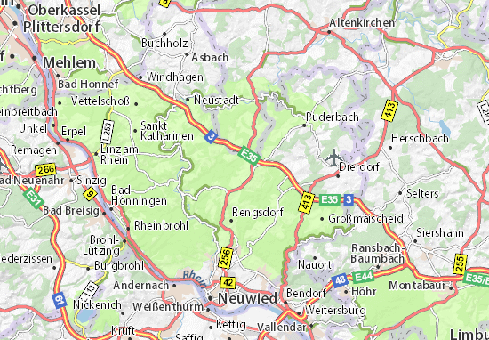 Mapa Oberhonnefeld-Gierend