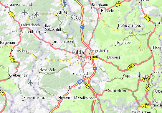 karte fulda und umgebung Karte Stadtplan Fulda Viamichelin karte fulda und umgebung