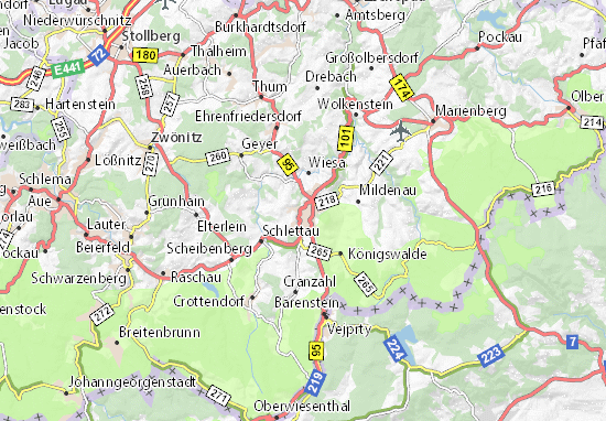 MICHELIN-Landkarte Annaberg-Buchholz - Stadtplan Annaberg-Buchholz
