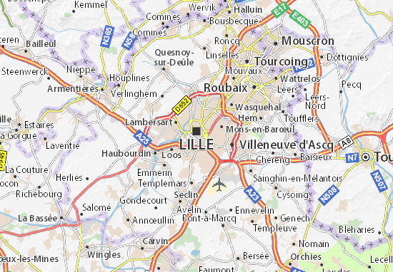 lille carte Detailed map of Lille   Lille map   ViaMichelin