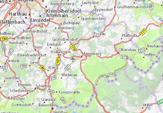 Karte Stadtplan Marienberg