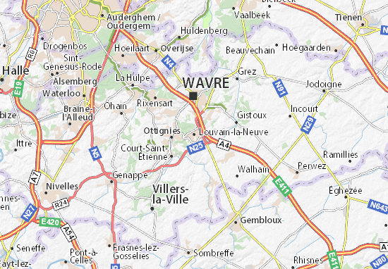 Mapa Louvain-la-Neuve
