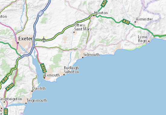 Map Of Sidmouth Area Michelin Sidmouth Map - Viamichelin