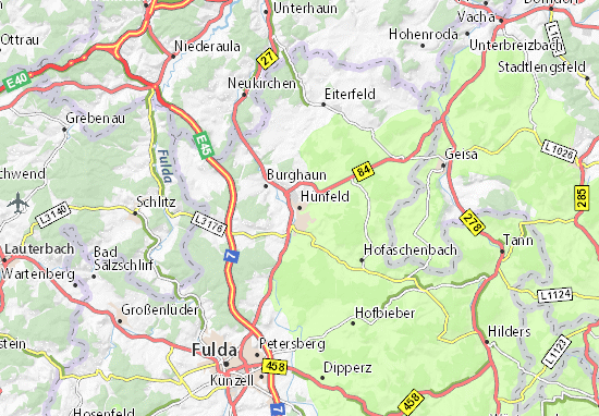 Karte Stadtplan Hünfeld