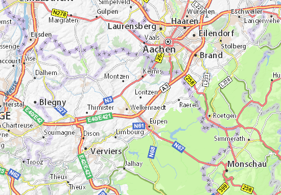 Karte Stadtplan Lontzen