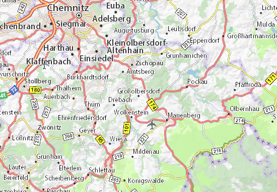 Karte Stadtplan Großolbersdorf