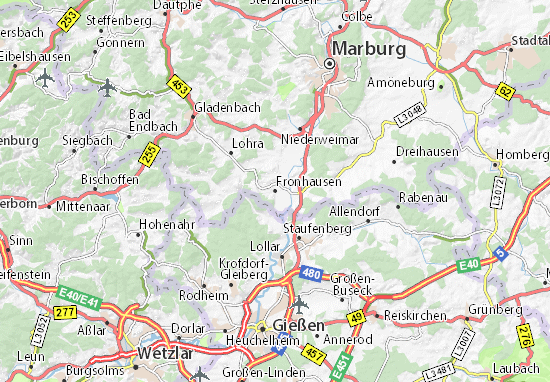 Karte Stadtplan Fronhausen