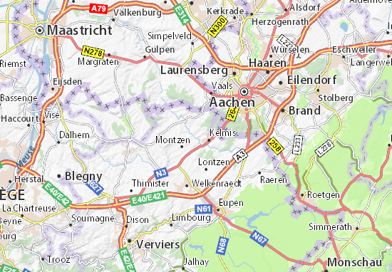 MICHELIN-Landkarte Moresnet - Stadtplan Moresnet - ViaMichelin