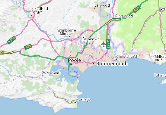 Kaart MICHELIN Poole - plattegrond Poole - ViaMichelin