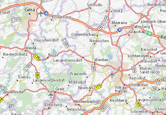 Kaart Plattegrond Langenbernsdorf