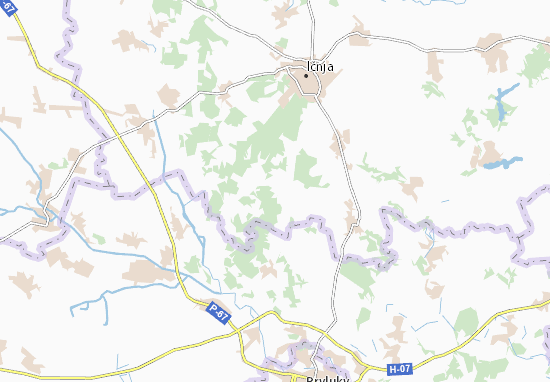 Kaart Plattegrond Tyshkivka