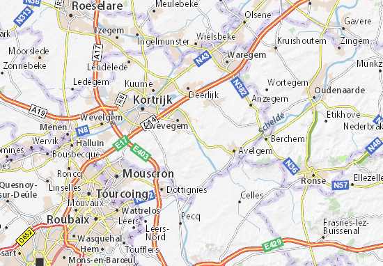 Zwevegem-Knokke Map