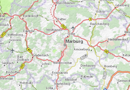 Karte Stadtplan Marburg