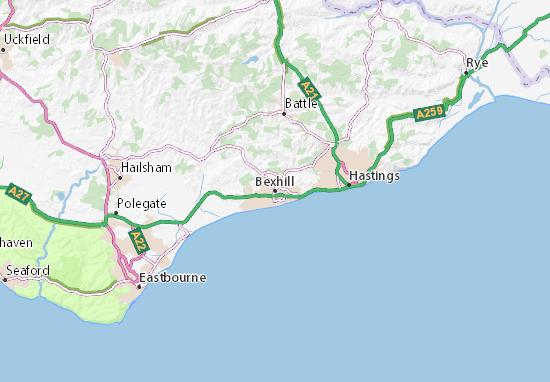 Karte Stadtplan Bexhill