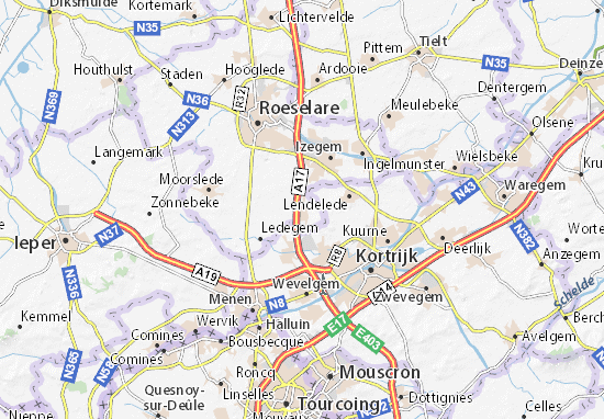 Kaart MICHELIN - plattegrond Sint-Eloois-Winkel -