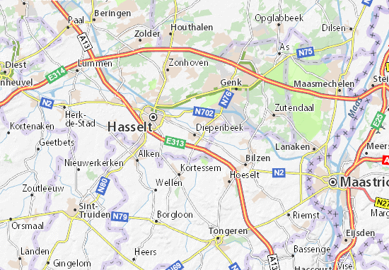 Karte Stadtplan Diepenbeek