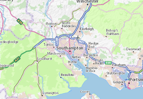 Mapa Southampton