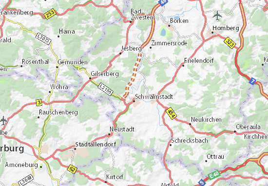 Karte Stadtplan Schwalstadt-Treysa