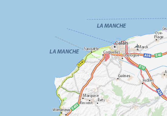 Mapa Cap Blanc-Nez