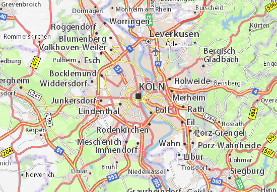 Michelin Landkarte Koln Stadtplan Koln Viamichelin